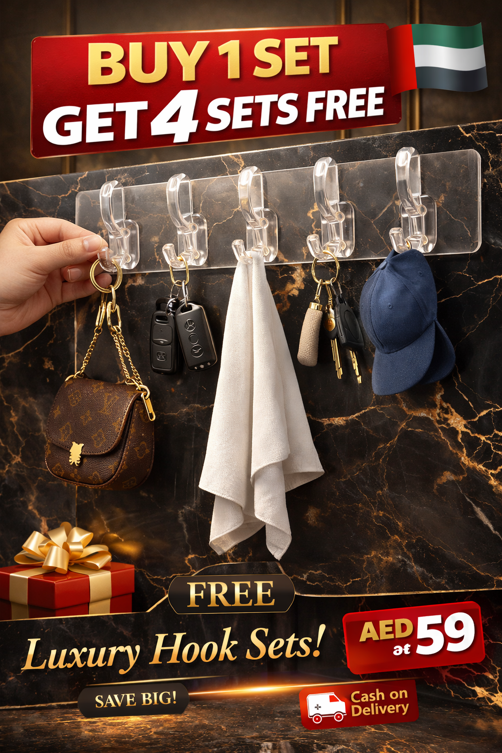 PowerGrip™ Luxury Wall Hook System Premium Organizer for Modern Homes