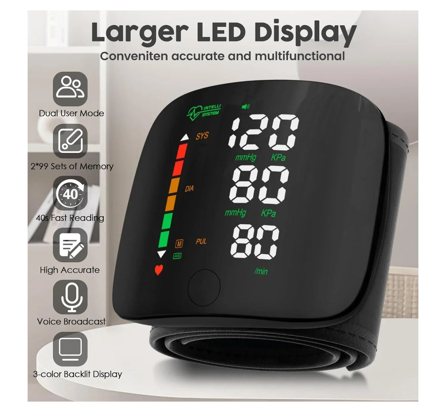 Rechargeable™ Blood Pressure Monitor ! LED Mini Portable Display