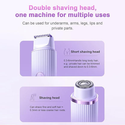 Portable Double Head Electric Shaver for Painless Smooth Travel Grooming